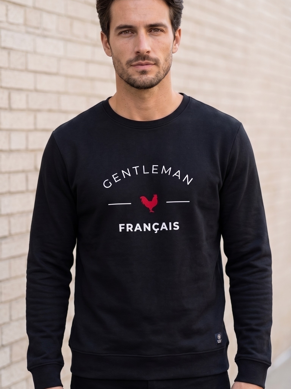 Black Graphic Crewneck Sweatshirt